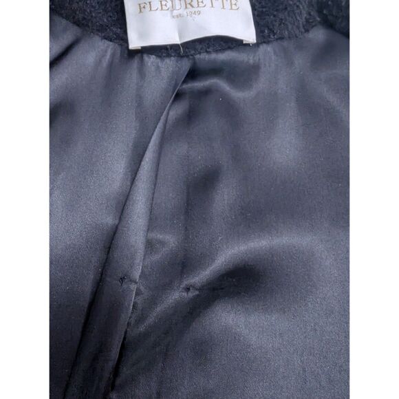 Fleurette Coat Women Size 8 Wool Alpaca Black Peacoat - Picture 9 of 12